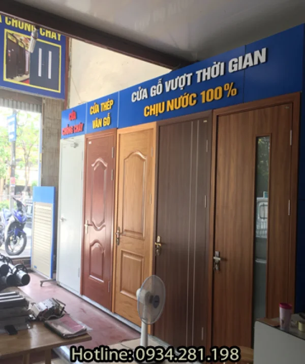 Đ/c: 310 Nguyễn Bỉnh Khiêm-Hải Phòng mua cửa thép giả gỗ giá rẻ chuẩn chính hãng