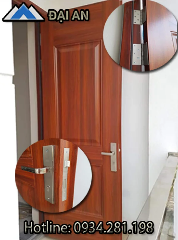 Hình ảnh cửa lõi thép vân gỗ bền đẹp chất lượng cao